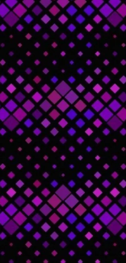 Vibrant purple geometric mobile wallpaper with diamond patterns.