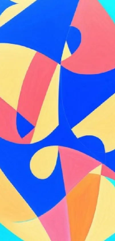 Vibrant abstract geometric patterns in vivid colors for mobile wallpaper.