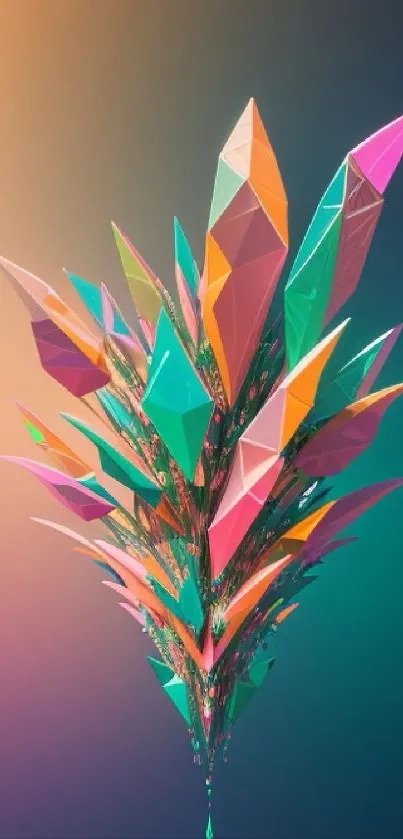 Vibrant geometric shapes in colorful abstract mobile wallpaper.