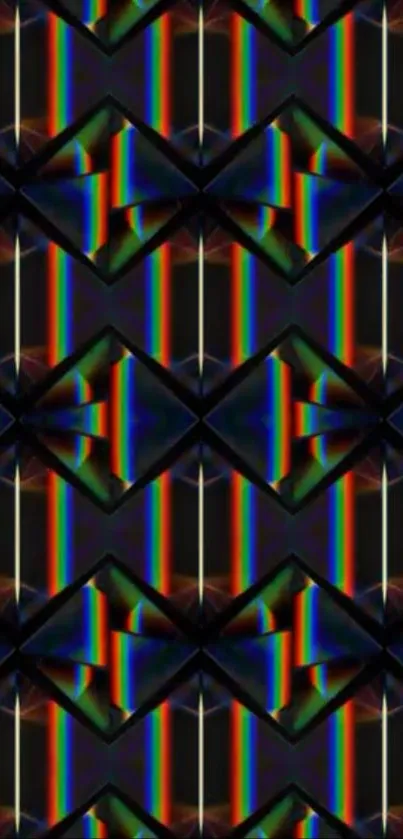 Geometric abstract wallpaper with rainbow hues