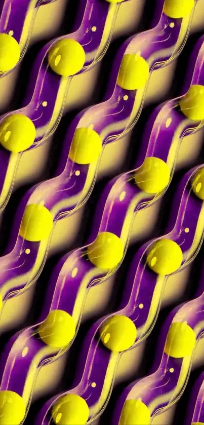 Vibrant geometric pattern with purple and yellow colors.