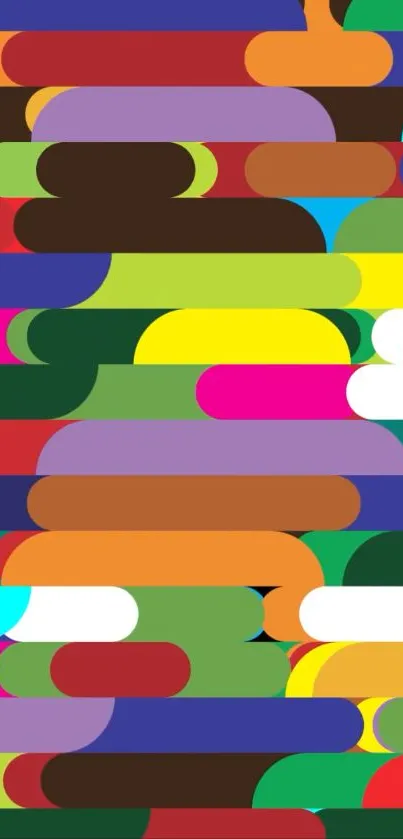 Colorful geometric abstract mobile wallpaper with vibrant patterns.