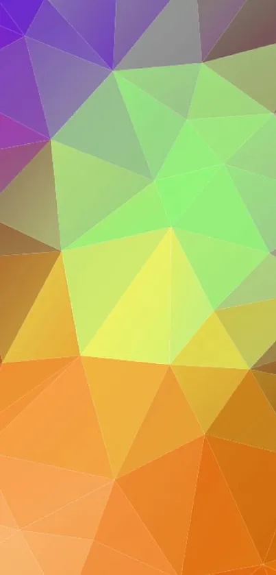 Colorful geometric triangular mobile wallpaper.