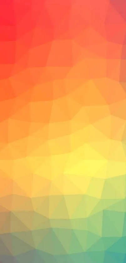 Colorful geometric abstract wallpaper with rainbow hues.