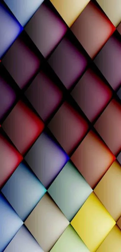 Colorful 3D cubes geometric pattern wallpaper.