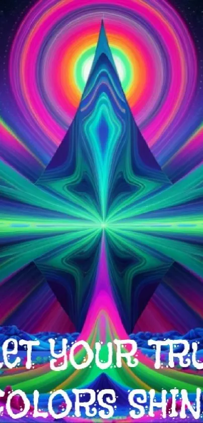 Colorful geometric wallpaper with vibrant hues.