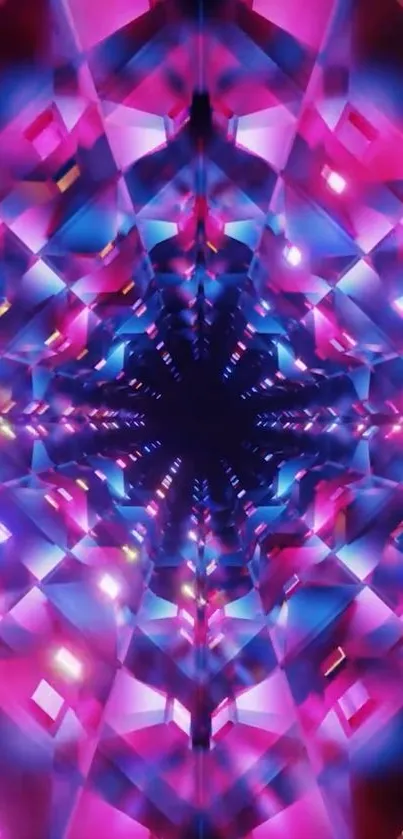 Vibrant geometric neon mobile wallpaper design.