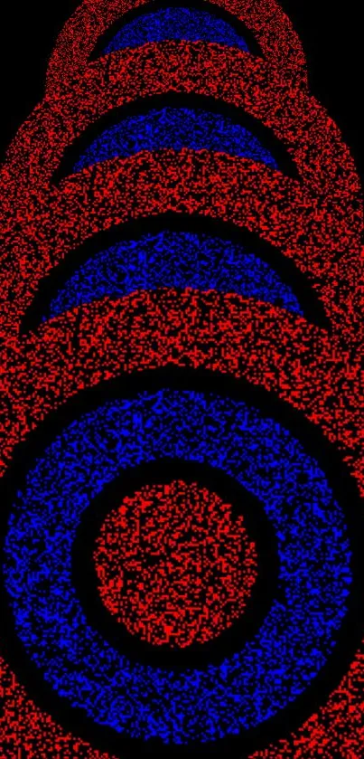 Abstract art wallpaper with red and blue circles.
