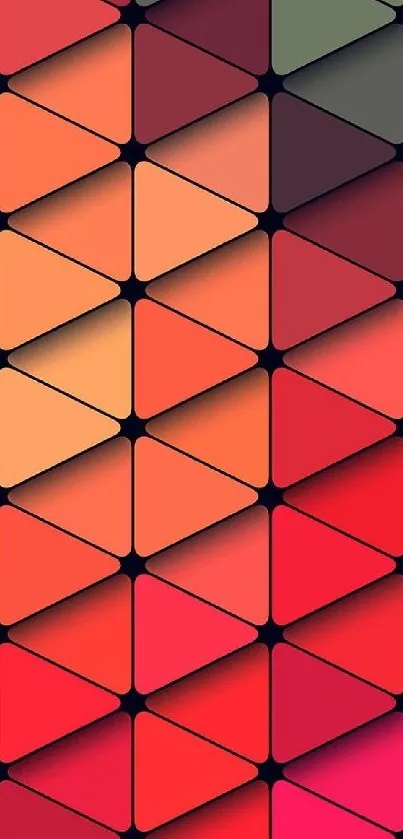 Vibrant geometric wallpaper with colorful triangles.