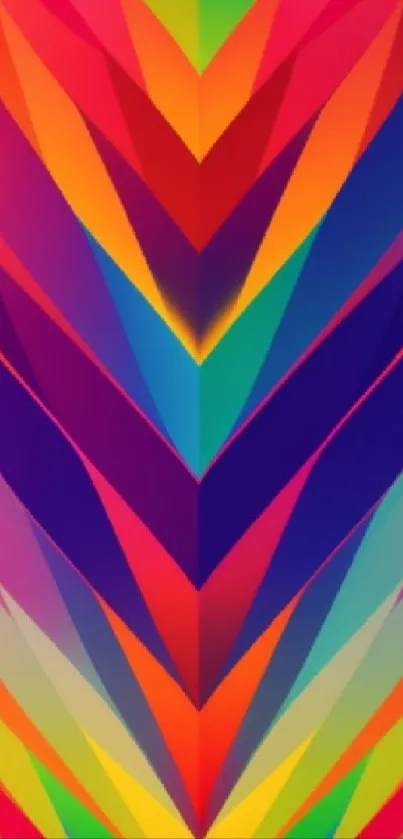 Vibrant geometric mobile wallpaper with colorful abstract patterns.