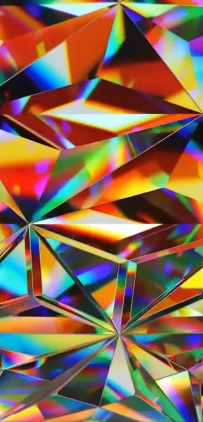 Colorful geometric prism art wallpaper