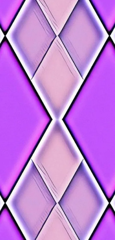 Vibrant purple geometric diamond pattern wallpaper.