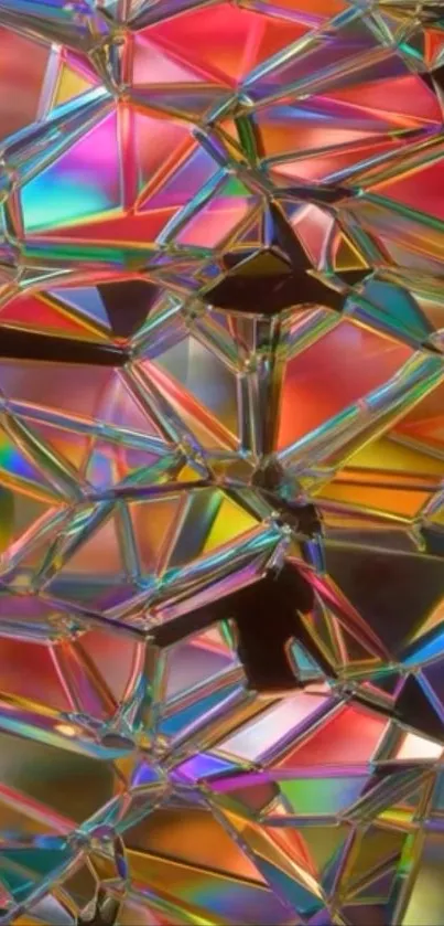 Vibrant geometric pattern with rainbow hues