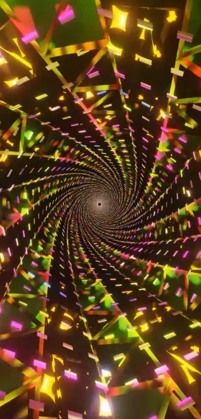 Vibrant geometric spiral mobile wallpaper.