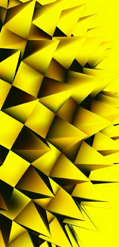 3D spiky yellow geometric mobile wallpaper.