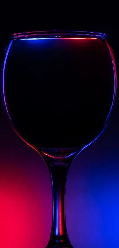 Glass with vibrant red and blue lighting, perfect for phone wallpaper.