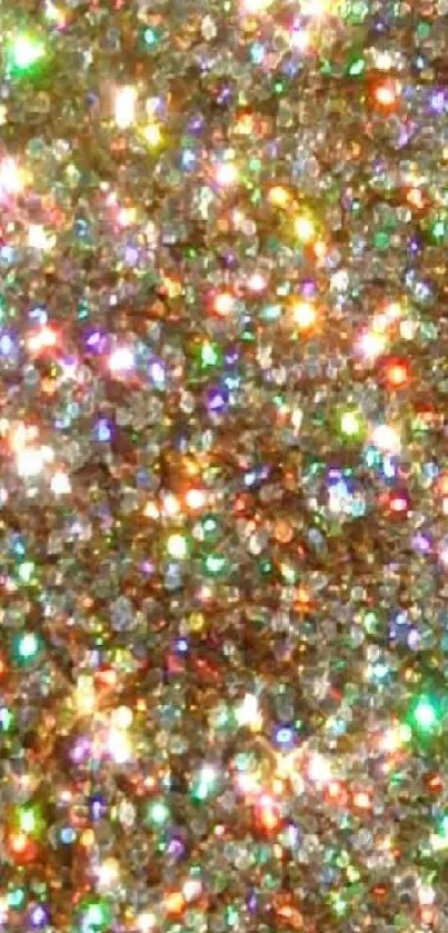 A dazzling glitter wallpaper with multicolored sparkles and shimmering lights.