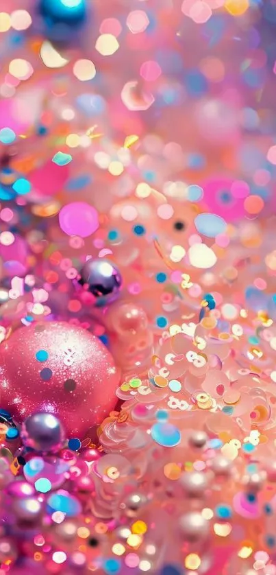 Vibrant glitter wallpaper with colorful sparkle and bokeh
