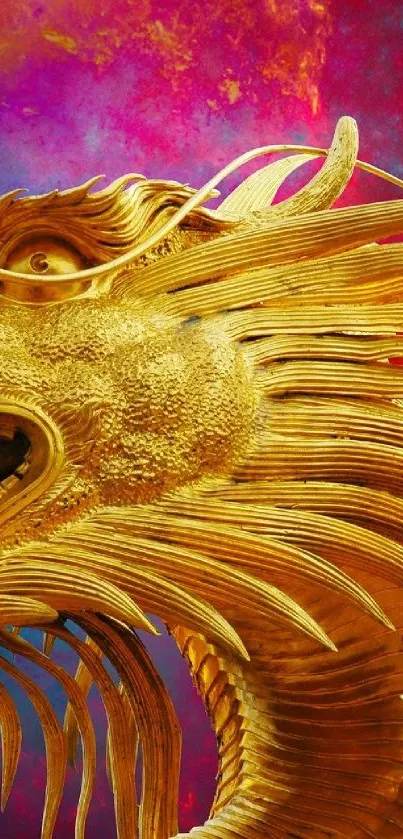 Golden dragon wallpaper with vibrant colors.