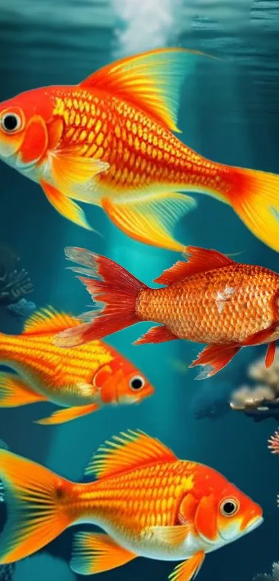 Colorful orange fish swimming underwater in a coral reef.