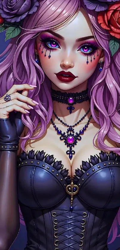 Gothic fantasy art with vibrant colors.