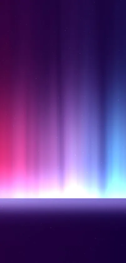 Mobile wallpaper with vibrant aurora hues in red, purple, and blue shades.