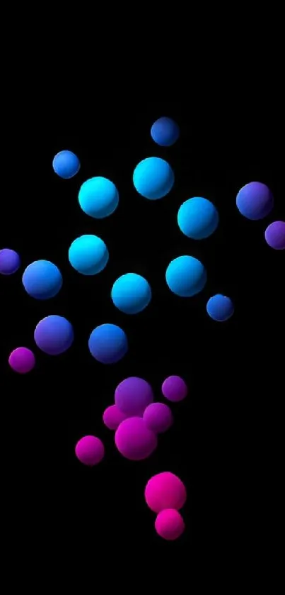 Vibrant gradient bubbles on black background wallpaper.