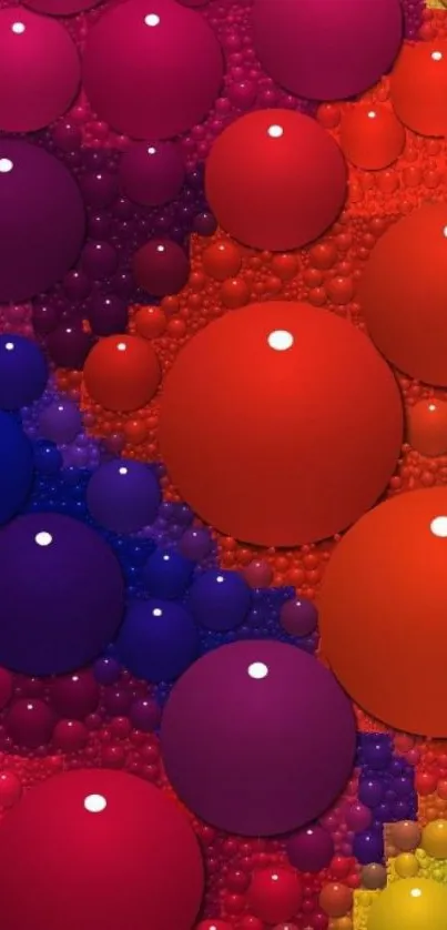 Colorful bubble wallpaper with gradient design from red to yellow.