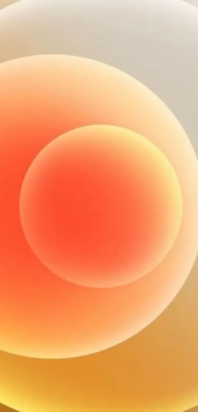 Vibrant gradient wallpaper with orange and yellow circles.