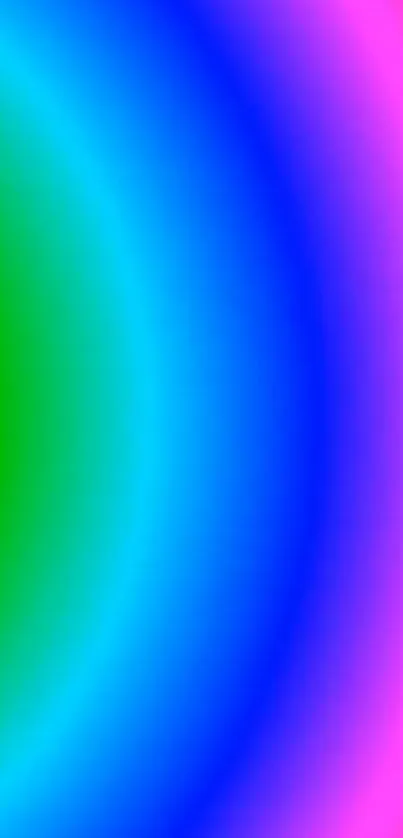 Vibrant gradient wallpaper with blue, green, and pink hues for mobile screens.