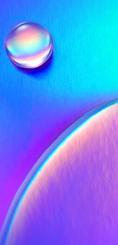 Vibrant blue and purple gradient wallpaper with abstract design.