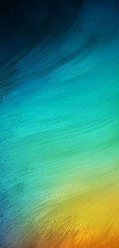 Vibrant gradient mobile wallpaper with blue, green, and orange hues.