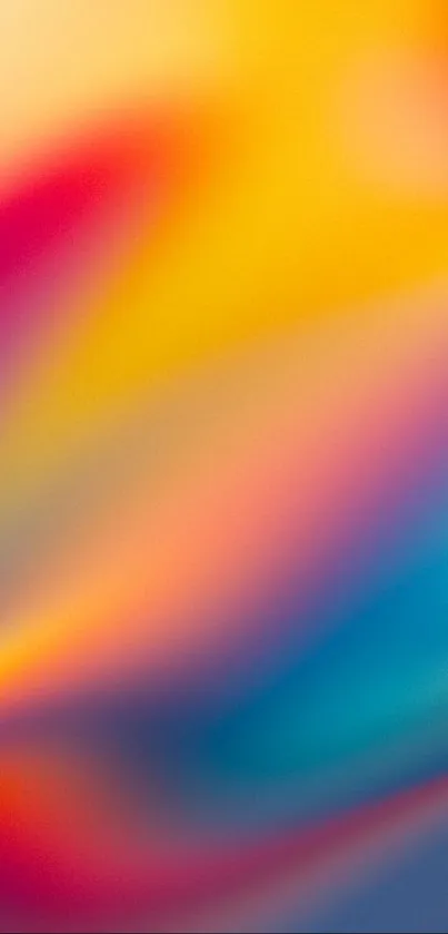 Vibrant gradient abstract mobile wallpaper with warm and cool tones.