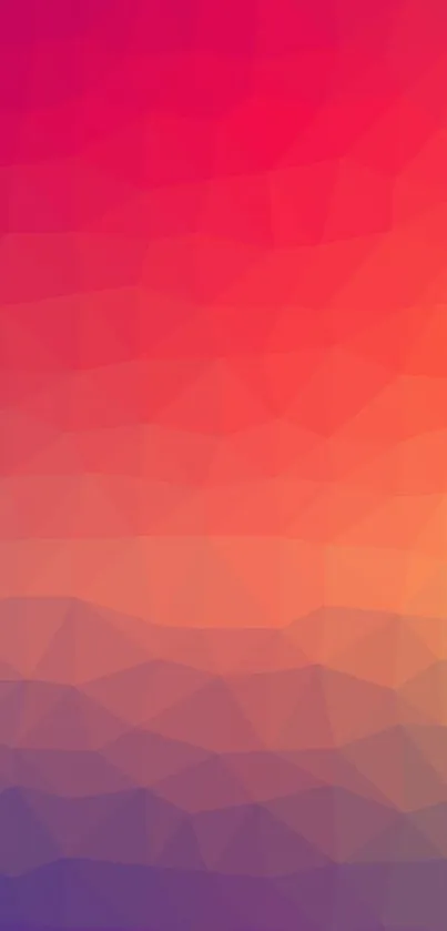 Vibrant gradient wallpaper with red-orange hues and geometric pattern.