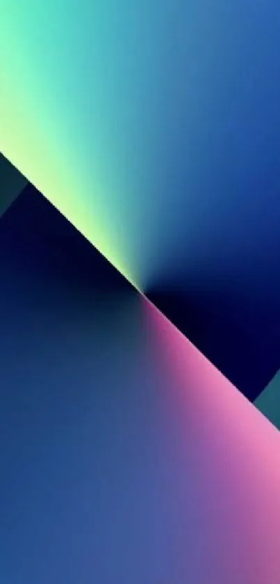 Vibrant gradient wallpaper with blue, pink, and green hues.