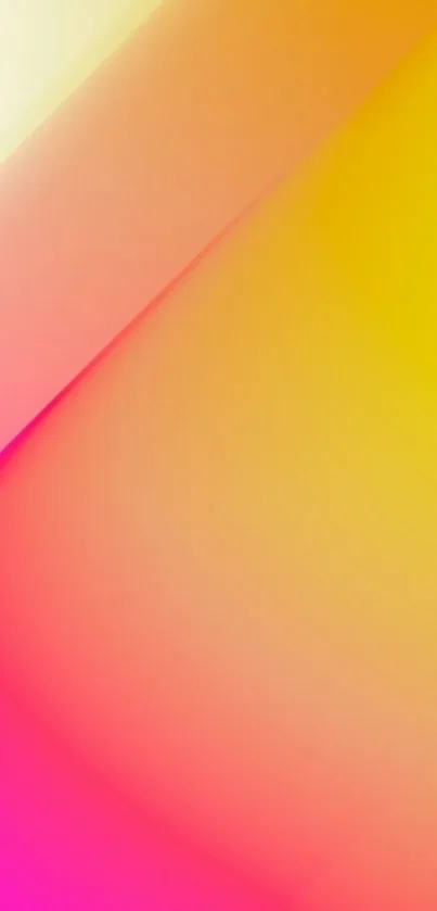 Vibrant gradient wallpaper with pink, orange, and yellow hues.