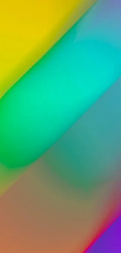 Vibrant gradient wallpaper with blue, yellow, and purple hues.