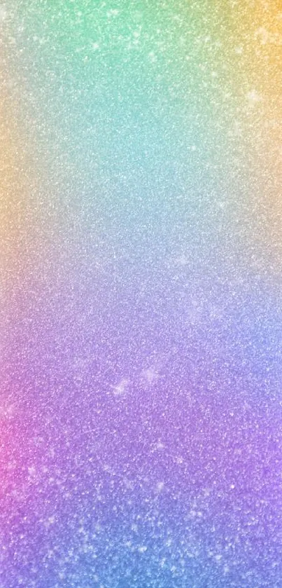 Vibrant gradient wallpaper with shimmering colors and sparkles.