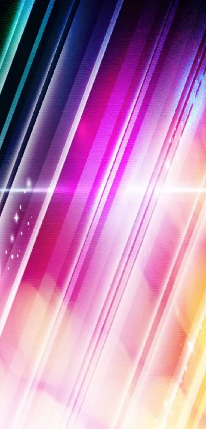 Vibrant colorful gradient wallpaper with diagonal stripes in pink and purple hues.