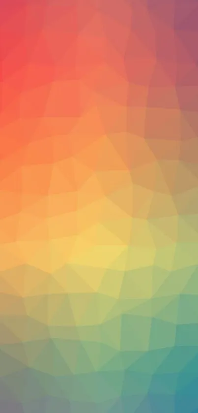 Vibrant gradient polygon wallpaper with colorful geometric design.