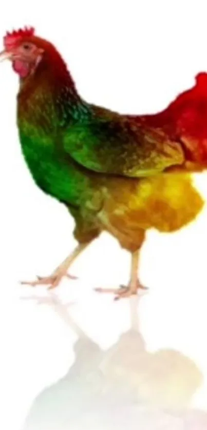 Colorful gradient chicken mobile wallpaper.