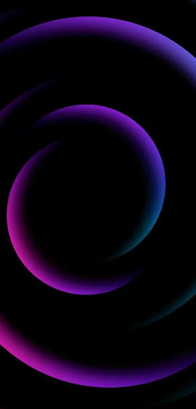 Vibrant abstract wallpaper with neon swirls on a black background.