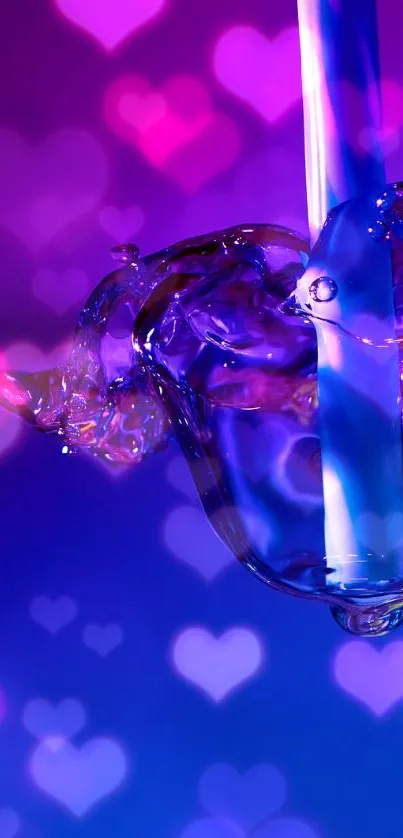 Gradient blue and purple water art wallpaper.