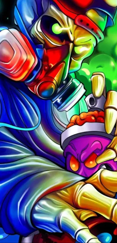 Vibrant graffiti art wallpaper with colorful urban style.