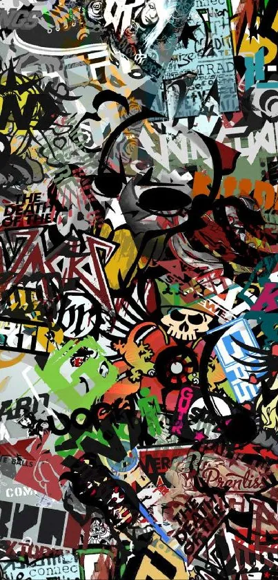 Vibrant graffiti-themed phone wallpaper.