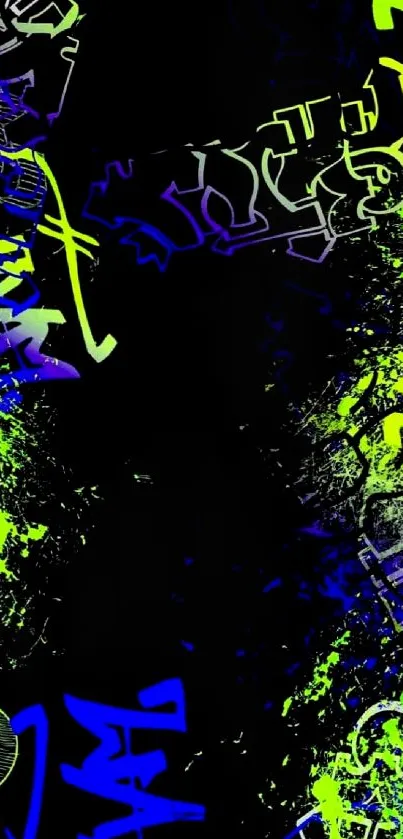 Vibrant graffiti wallpaper with neon effects and urban style.