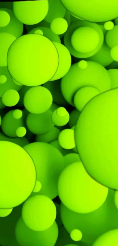 Lime green 3D bubble mobile wallpaper with vibrant abstract design.