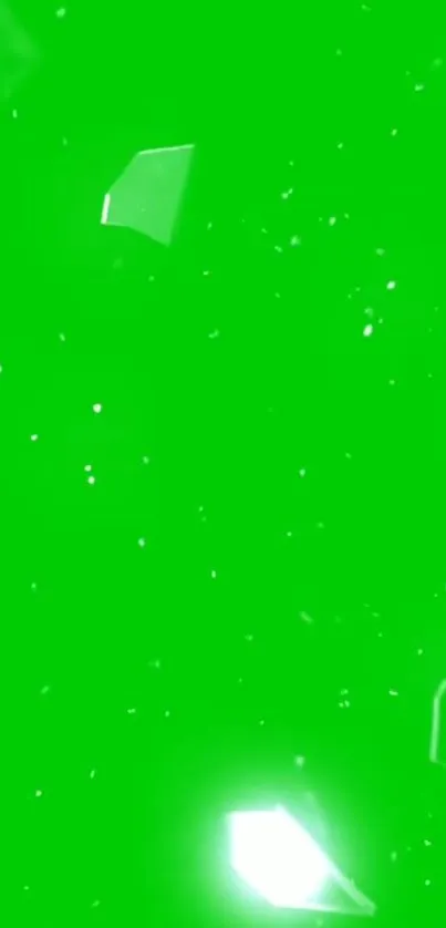 Green abstract wallpaper with geometric shapes.