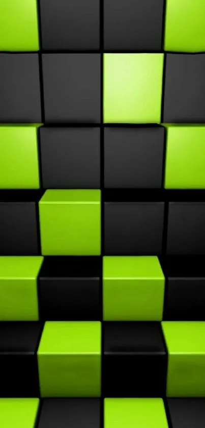 Vibrant lime green and black block wallpaper for mobile.