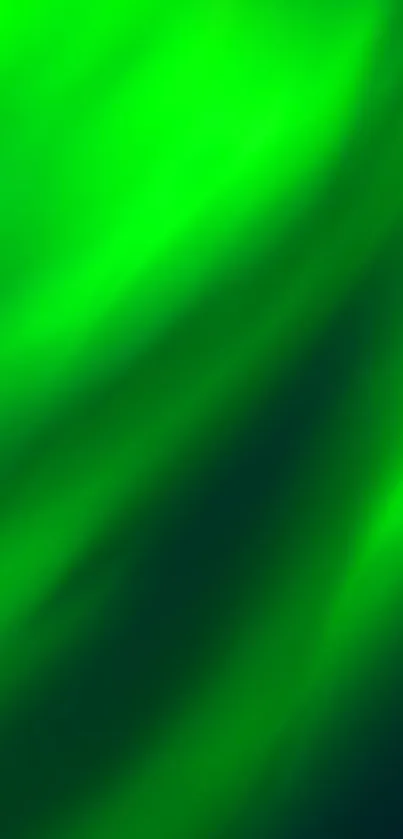 Vibrant green abstract wallpaper resembling aurora.